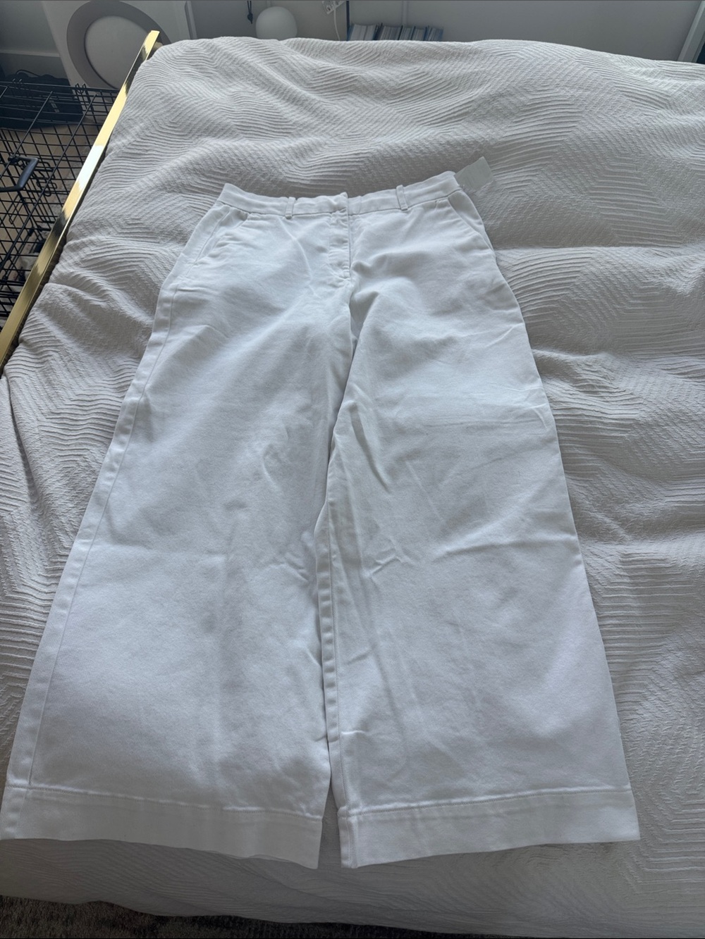 Everlane White High-Rise Cropped Pants